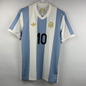 Adidas Argentina Messi #10 Jersey AFA Anniversary Blue White Gold NWT Men’s S